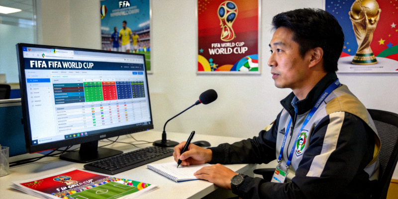 媒体新闻中心记者使用FIFA官网数据报道世界杯赛事